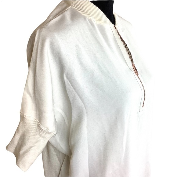TED BAKER OVERSIZED SILK BLEND OFF WHITE MINIMALIST TOP - Picture 2 of 7